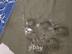 6 Vintage Fostoria Woodland Etched Crystal Wine Glasses/ Water Goblets 1920's