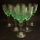 6 Vintage Holmegaard Cut Crystal Else White Wine Glasses Uranium UV Glow