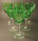 6 Vintage Holmegaard Cut Green Crystal Else (2) 1923 White Wine Glasses Set 2