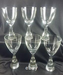 6 Vintage Holmegaard Princess Wine Glasses Brent Severin Denmark 6 1/2 EVC