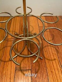 6 Vintage MCM Culver Valencia Wine Glass Goblets & CADDY RACK IN ORIGINAL BOX