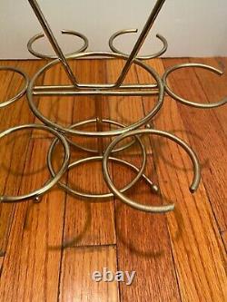 6 Vintage MCM Culver Valencia Wine Glass Goblets & CADDY RACK IN ORIGINAL BOX