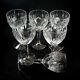 6 Vintage Ornate Cut Crystal Czechoslovakian Bohemian Wine Glasses c1950