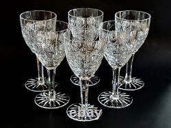 6 Vintage QUEEN LACE Bohemian Crystal Wine Claret Glasses FREE SHIP