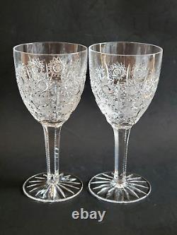 6 Vintage QUEEN LACE Bohemian Crystal Wine Claret Glasses FREE SHIP