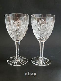 6 Vintage QUEEN LACE Bohemian Crystal Wine Claret Glasses FREE SHIP
