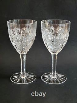 6 Vintage QUEEN LACE Bohemian Crystal Wine Claret Glasses FREE SHIP