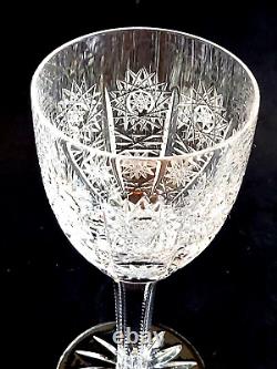 6 Vintage QUEEN LACE Bohemian Crystal Wine Claret Glasses FREE SHIP