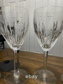 6 Vintage RETIRED Waterford Crystal CARINA Water/Wine Glasses, 8'' Tall