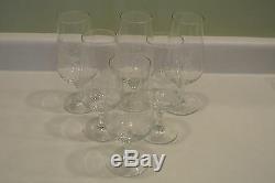 6 Vintage Rowland Ward Crystal Etched Animals Wine Beer Glasses Deer Fox Bird