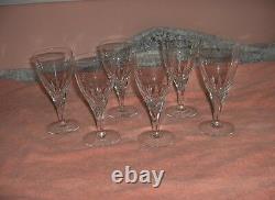 6 Vintage Skruf Fine Crystal Sweden Wine Glasses SKR6 Thumbprints RARE