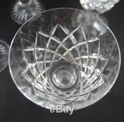 6 Vintage Stuart Crystal Classic Georgian Shape Diamond Cut White Wine glasses