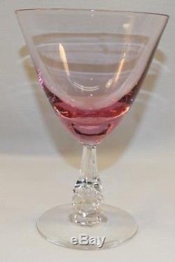 6 Vintage Tiffin Franciscan Wisteria Pink Stemmed Water / Wine Goblets Elegant