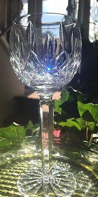 (6) Vintage WATERFORD Crystal LISMORE Wine Stemware Signed (4) 8oz, (2) 6 oz