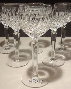 6 Vintage Waterford Colleen Wine Hock Glasses Marked 7 3/8