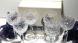 6 Vintage Waterford Crystal Alana Wine Hock Glasses Made In Ireland In Box