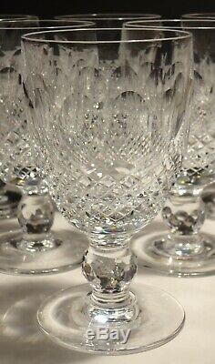 6 Vintage Waterford Crystal Colleen Claret Wine Glasses In Box