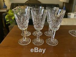 6 Vintage Waterford Crystal Lismore Wine Champagne Flutes Glasses Goblets Claret