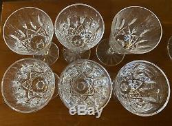 6 Vintage Waterford Crystal Lismore Wine Champagne Flutes Glasses Goblets Claret