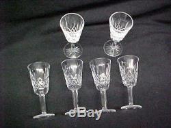 6 Vintage Waterford Lismore Sherry / White Wine Glass 5 1/4 Signed Old Mark