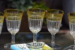 6 Vintage Yellow Wine Glasses, 1950's, Summer Wine Glasses