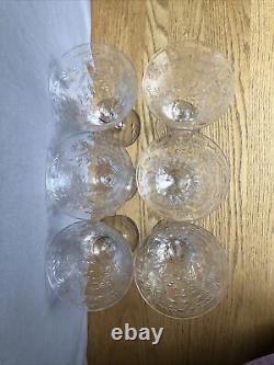 6 Vtg Glastonbury Lotus Hostess Pattern Water Wine Goblet Stems -Gorgeous -Rare