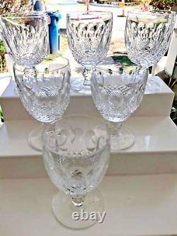 6 Waterford Crystal Vintage Colleen Wine Goblets/4.75/ Ireland