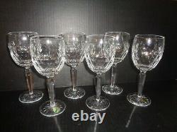 (6) Waterford VINTAGE CRYSTAL WINE GLASSES Curraghmore