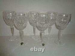 (6) Waterford VINTAGE CRYSTAL WINE GLASSES Curraghmore