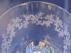 7 BRYCE Cut Etched Water Wine Goblets Glasses Lace Pattern Stem 942 Etch 515