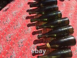 7 Lot FRENCH CHAMPAGNE BOTTLE 1800s Antique Sparkling Wine Green Hand Blown Made