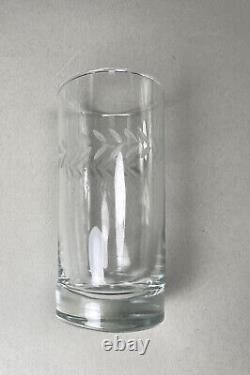 7 MCM Tall Water Glasses With Etched Design