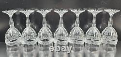 7 Oneida Southern Garden Wine Glasses Set Vintage Floral Frost Cut Stemware Lot