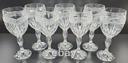 7 Oneida Southern Garden Wine Glasses Set Vintage Floral Frost Cut Stemware Lot
