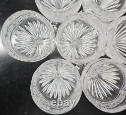 7 Oneida Southern Garden Wine Glasses Set Vintage Floral Frost Cut Stemware Lot
