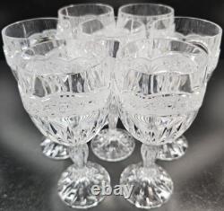7 Oneida Southern Garden Wine Glasses Set Vintage Floral Frost Cut Stemware Lot