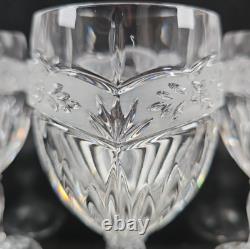 7 Oneida Southern Garden Wine Glasses Set Vintage Floral Frost Cut Stemware Lot