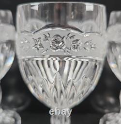 7 Oneida Southern Garden Wine Glasses Set Vintage Floral Frost Cut Stemware Lot