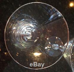 7 Tiffin Montclair Water Wine Goblets Platinum Band Vintage Crystal Stemware
