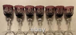 (7)- Vintage 51/2 GORHAM CRYSTAL AMETHYST Hock Wine Glasses