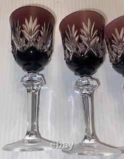 (7)- Vintage 51/2 GORHAM CRYSTAL AMETHYST Hock Wine Glasses