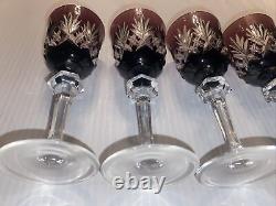 (7)- Vintage 51/2 GORHAM CRYSTAL AMETHYST Hock Wine Glasses
