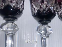 (7)- Vintage 51/2 GORHAM CRYSTAL AMETHYST Hock Wine Glasses