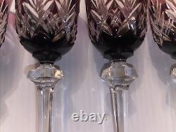 (7)- Vintage 51/2 GORHAM CRYSTAL AMETHYST Hock Wine Glasses