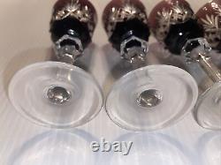 (7)- Vintage 51/2 GORHAM CRYSTAL AMETHYST Hock Wine Glasses