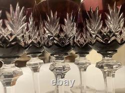 (7)- Vintage 51/2 GORHAM CRYSTAL AMETHYST Hock Wine Glasses