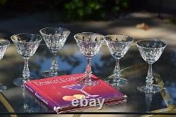 7 Vintage Etched Crystal Wine Liquor Glasses, Tiffin Franciscan, 1950's, 3 oz