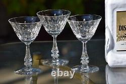 7 Vintage Etched Crystal Wine Liquor Glasses, Tiffin Franciscan, 1950's, 3 oz