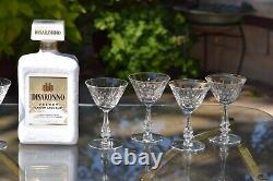 7 Vintage Etched Crystal Wine Liquor Glasses, Tiffin Franciscan, 1950's, 3 oz