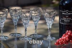 7 Vintage Port Wine Glasses Cordials, Tiffin Franciscan, Mimi, 1960